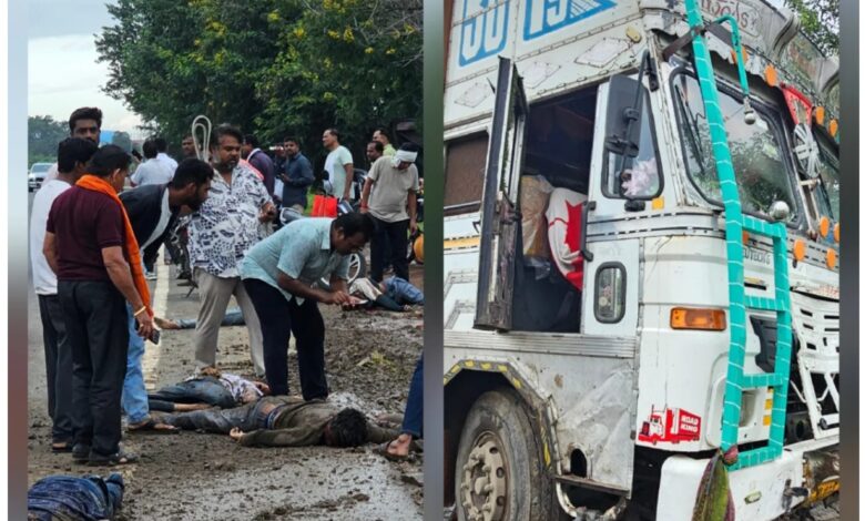 भाविकांना कंटेनरने चिरडले :चार जणांचा मृत्यू!