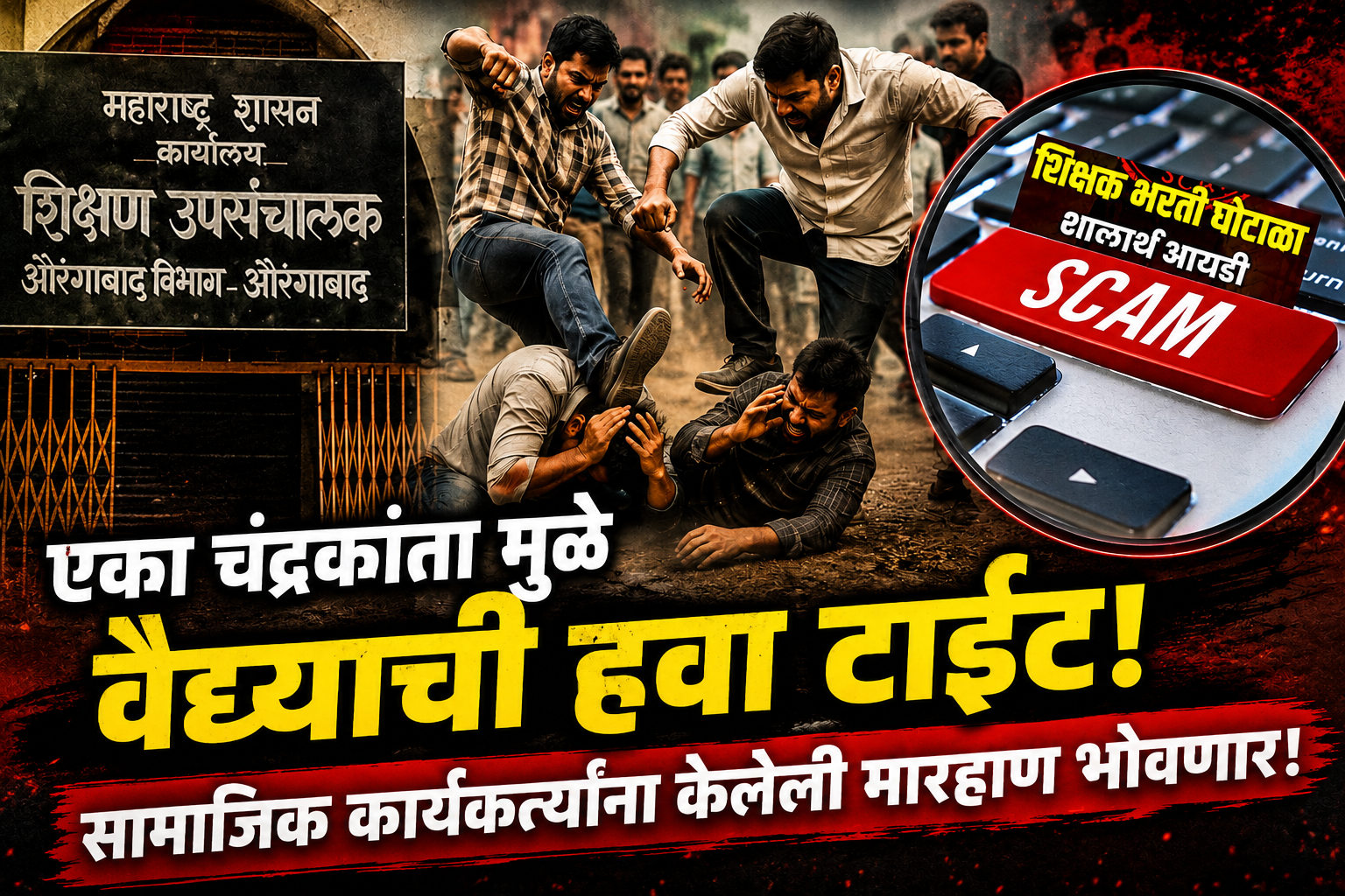 बीडच्या संस्थाचालकाकडून उपसंचालक कार्यालयात तक्रादारांना मारहाण!